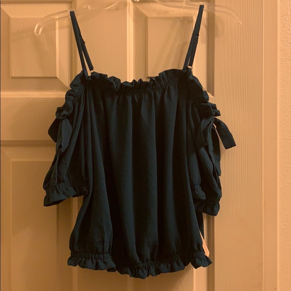 Off the shoulder blouse.